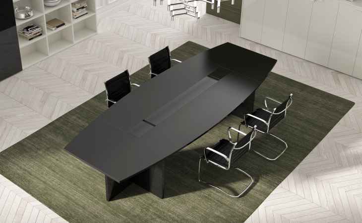 Черный стол в переговорную LEADER